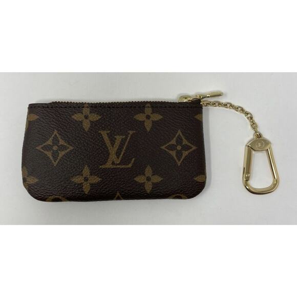 NEW LOUIS VUITTON Key Pouch Cles Monogram Coin Card Wallet - Picture 8 of 12